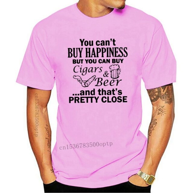 Colorful Design "You Can Buy Cigars And Beer" T-Shirt.